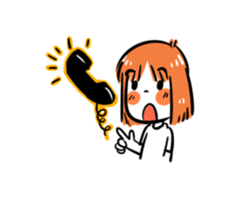 Orange girl by JS sticker #11750698