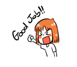 Orange girl by JS sticker #11750700