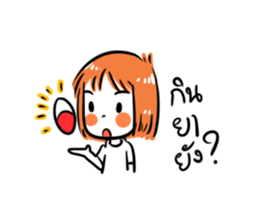 Orange girl by JS sticker #11750701