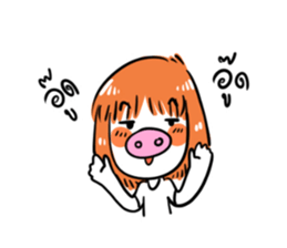 Orange girl by JS sticker #11750705