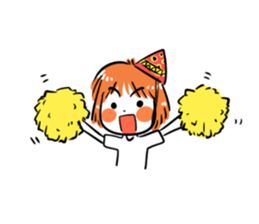 Orange girl by JS sticker #11750708