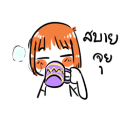 Orange girl by JS sticker #11750709