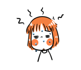 Orange girl by JS sticker #11750710