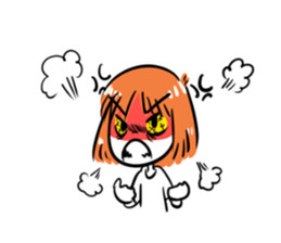 Orange girl by JS sticker #11750713