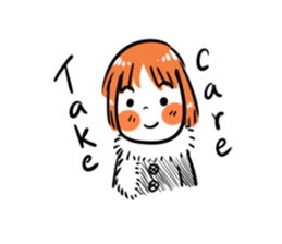 Orange girl by JS sticker #11750715