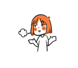 Orange girl by JS sticker #11750716