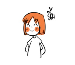 Orange girl by JS sticker #11750719