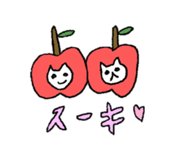 Hi Apple Cat sticker #11752163
