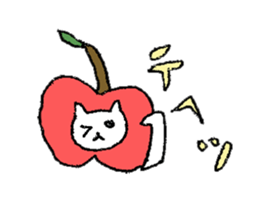 Hi Apple Cat sticker #11752178
