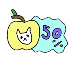 Hi Apple Cat sticker #11752197