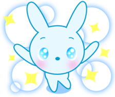 Animated Blue eyes rabbit sticker #11753898
