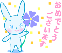 Animated Blue eyes rabbit sticker #11753902