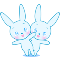 Animated Blue eyes rabbit sticker #11753910