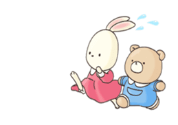 Cute bear and rabbit 8 by Torataro sticker #11754411
