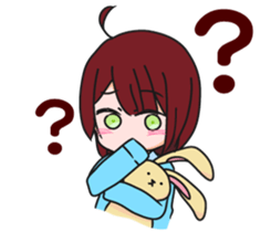 girl with rabbit sticker #11757118