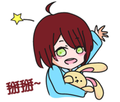 girl with rabbit sticker #11757120