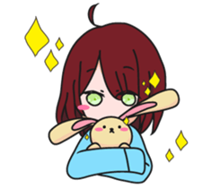 girl with rabbit sticker #11757123