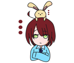 girl with rabbit sticker #11757128