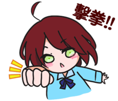 girl with rabbit sticker #11757131