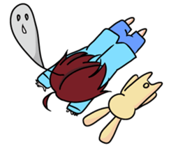 girl with rabbit sticker #11757136