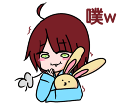 girl with rabbit sticker #11757137