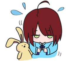 girl with rabbit sticker #11757138
