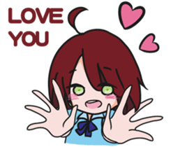 girl with rabbit sticker #11757144