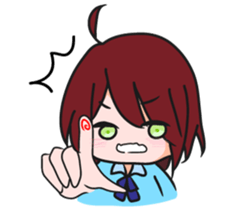 girl with rabbit sticker #11757145