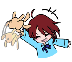 girl with rabbit sticker #11757148