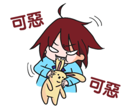 girl with rabbit sticker #11757150