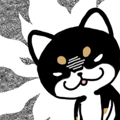 Negative black Shiba