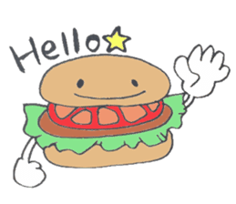 Expressive hamburger sticker #11758192