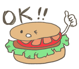 Expressive hamburger sticker #11758193