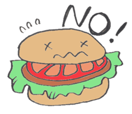 Expressive hamburger sticker #11758194