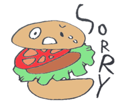 Expressive hamburger sticker #11758196