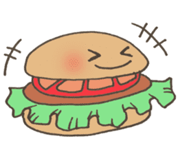 Expressive hamburger sticker #11758197