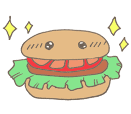 Expressive hamburger sticker #11758198