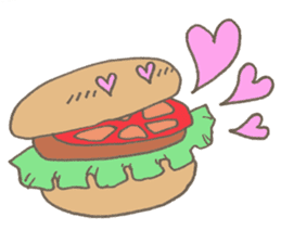Expressive hamburger sticker #11758200