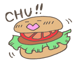 Expressive hamburger sticker #11758201
