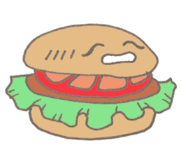 Expressive hamburger sticker #11758202