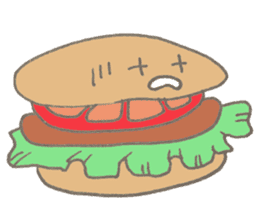 Expressive hamburger sticker #11758203