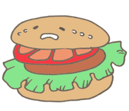Expressive hamburger sticker #11758204