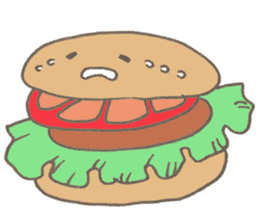 Expressive hamburger sticker #11758204
