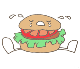 Expressive hamburger sticker #11758205