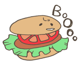 Expressive hamburger sticker #11758206