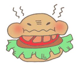 Expressive hamburger sticker #11758207