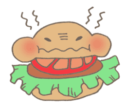 Expressive hamburger sticker #11758207