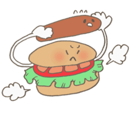 Expressive hamburger sticker #11758208