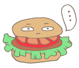 Expressive hamburger sticker #11758209