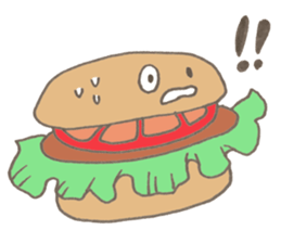 Expressive hamburger sticker #11758210